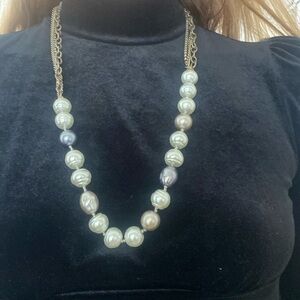 Pearl-Style Beaded Chain Necklace